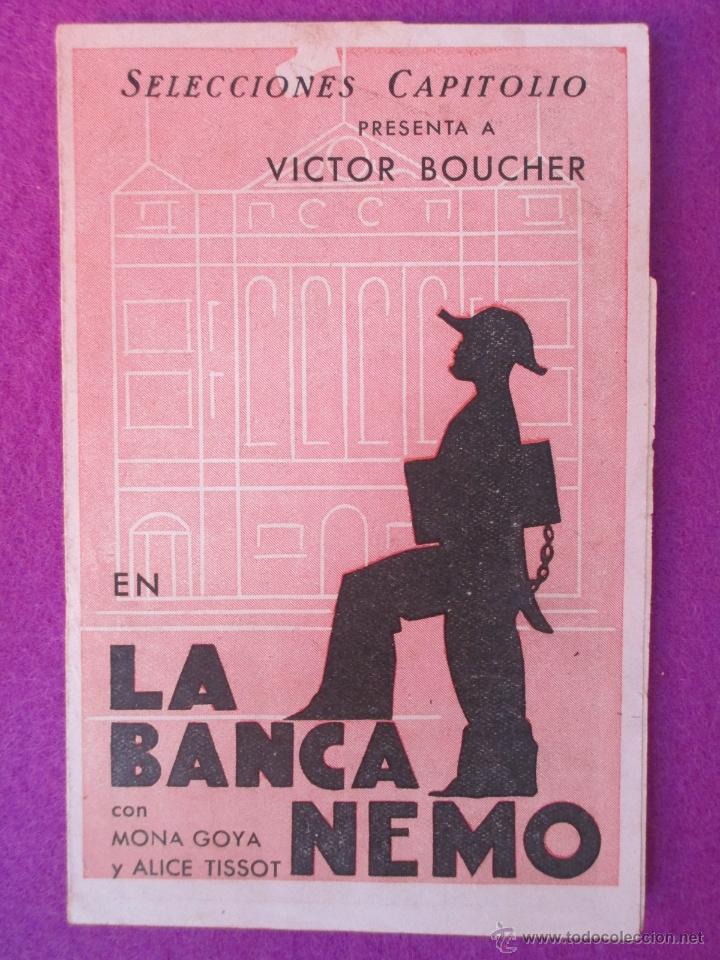 Cine: PROGRAMA CINE, FOLLETO MANO, LA BANCA NEMO, DOBLE, PM46 - Foto 1