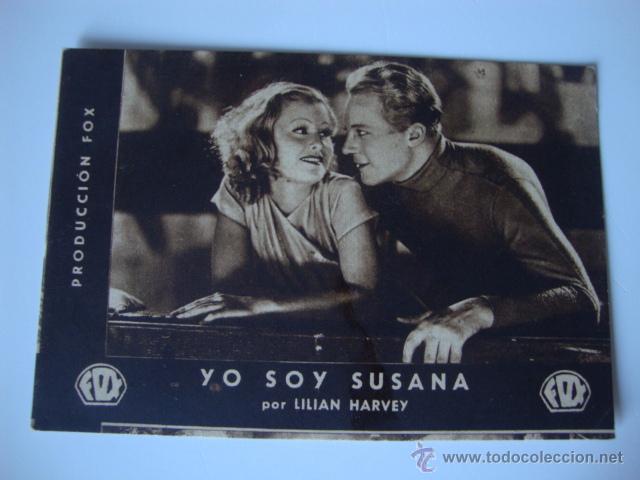 Cine: ANTIGUO PROGRAMA CARTULINA CINE PELICULA PRODUCCION FOX yo soy susana LILIAN HARVEY 1934
