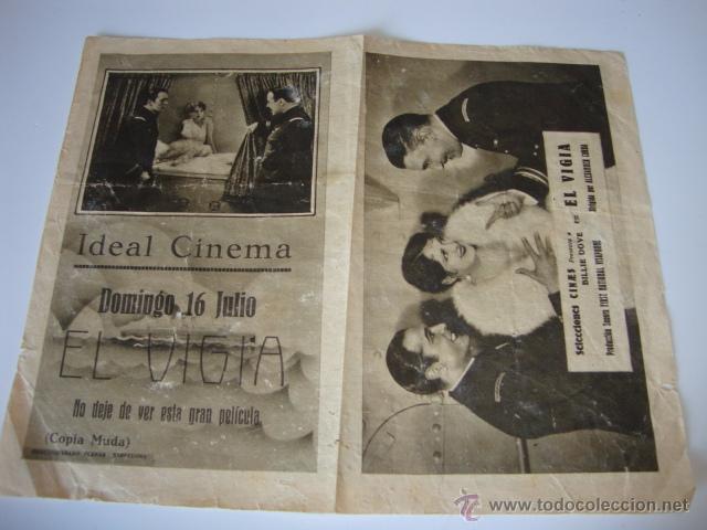 Kino: ANTIGUO Y RARO PROGRAMA COPIA MUDA EL VIGIA BILLIE DOVE DONALD REED IDEAL CINEMA ELCHE A&Ntilde;OS 20/30