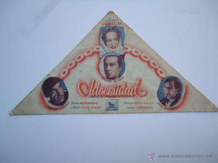 Cine: PROGRAMA DE CINE. ADVERSIDAD, LEONOR FABREGAS, CON PUBLICIDAD CINE GOYA, ES DOBLE.