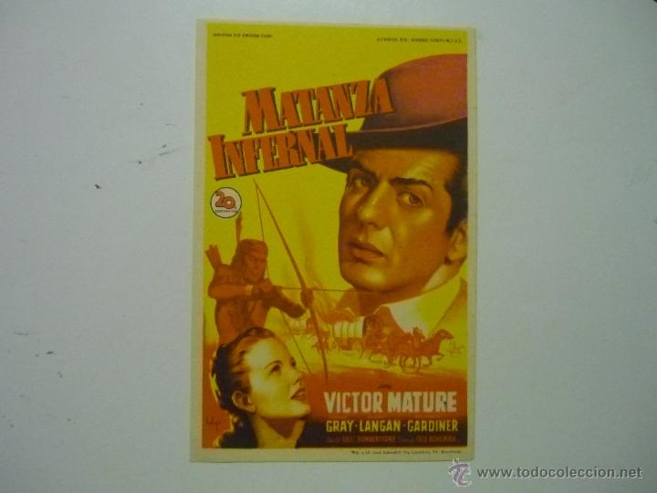 Cine: PROGRAMA MATANZA INFERNAL .- VICTOR MATURE - Foto 1