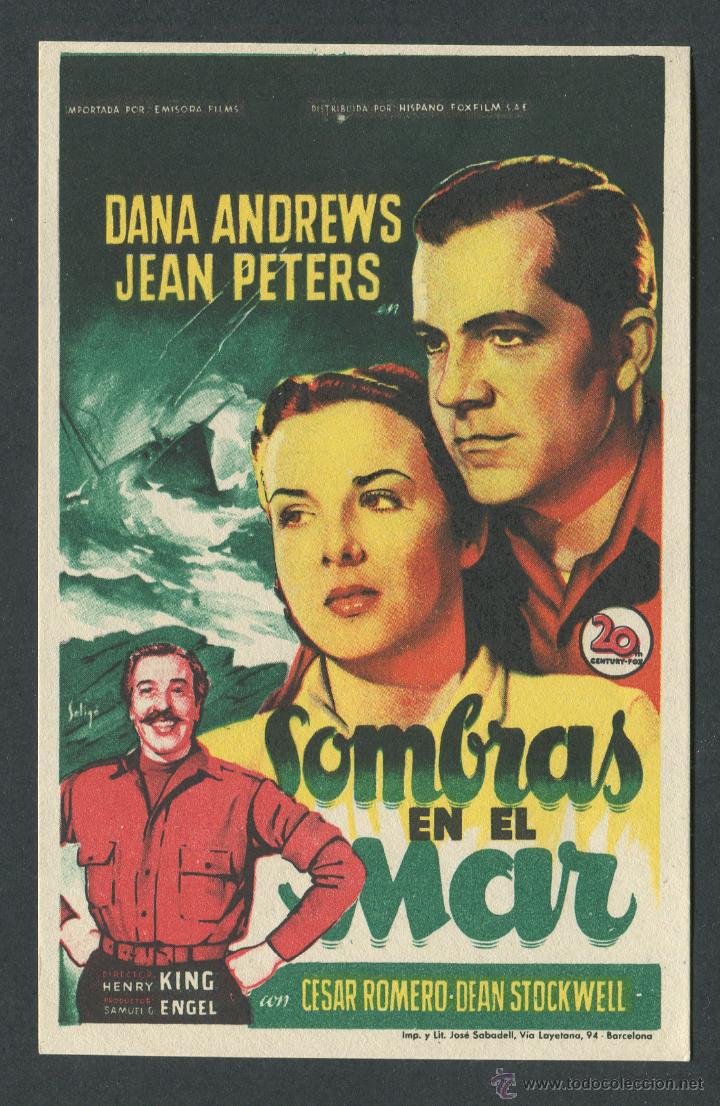 Cine: PROGRAMA  SOMBRAS EN EL MAR. SOLIG&Oacute;. SENCILLO DE 20TH CENTURY FOX. &iexcl;IMPECABLE!. - Foto 1