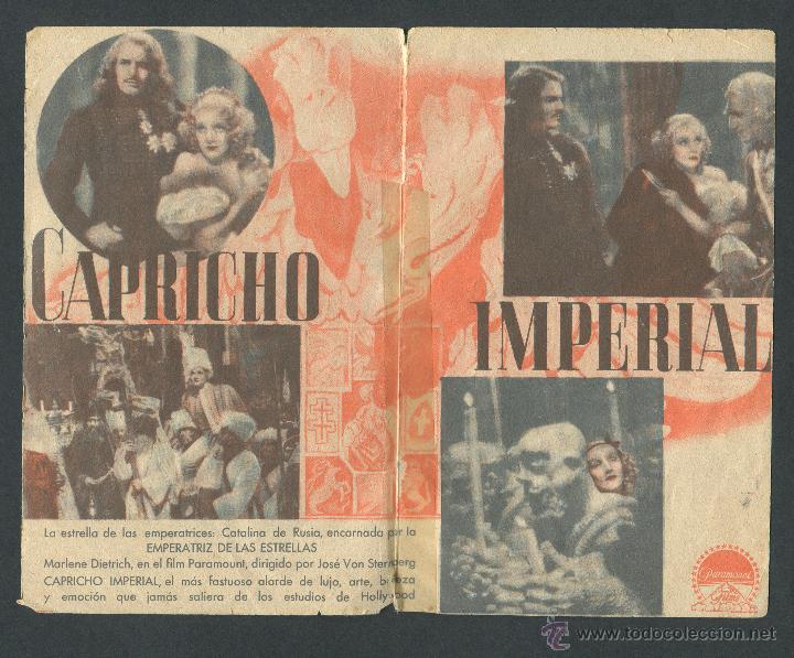 Cine: CAPRICHO IMPERIAL  PROGRAMA DOBLE DE PARAMOUNT CON PUBLICIDAD 1935 MARLENE DIETRICH - Foto 2