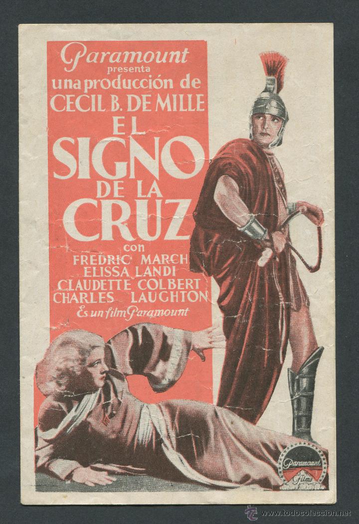 Cine: PROGRAMA  DOBLE EL SIGNO DE LA CRUZ  CECIL B. DE MILLE  PUBLICIDAD - Foto 1