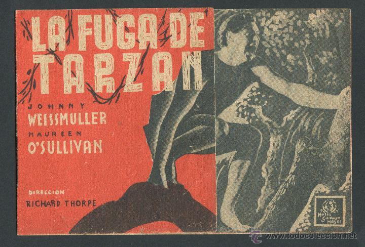 Cine: LA FUGA DE TARZAN PROGRAMA DOBLE MGM JOHNNY WEISSMULLER MAUREEN OSULLIVAN - Foto 1