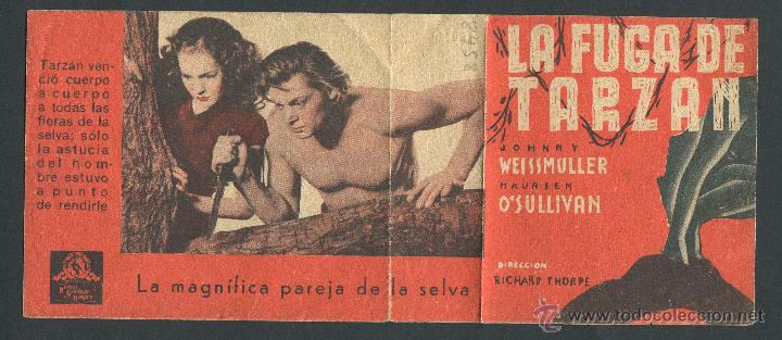 Cine: LA FUGA DE TARZAN PROGRAMA DOBLE MGM JOHNNY WEISSMULLER MAUREEN OSULLIVAN - Foto 2