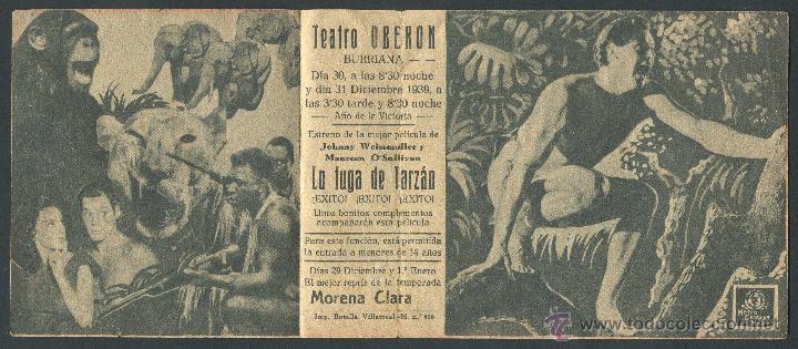 Cine: LA FUGA DE TARZAN PROGRAMA DOBLE MGM JOHNNY WEISSMULLER MAUREEN OSULLIVAN - Foto 3