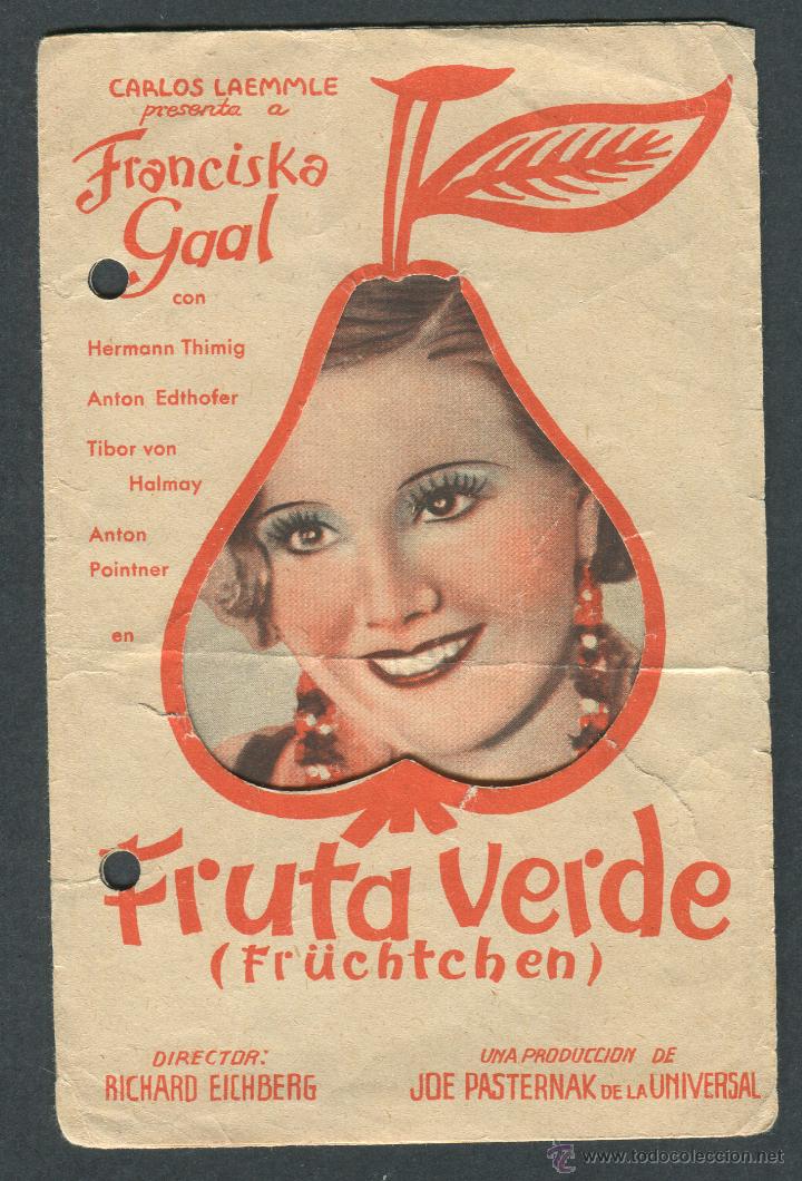 Cine: FRUTA VERDE PROGRAMA TRIPTICO TROQUELADO UNIVERSAL FRANZISKA GAAL - Foto 1