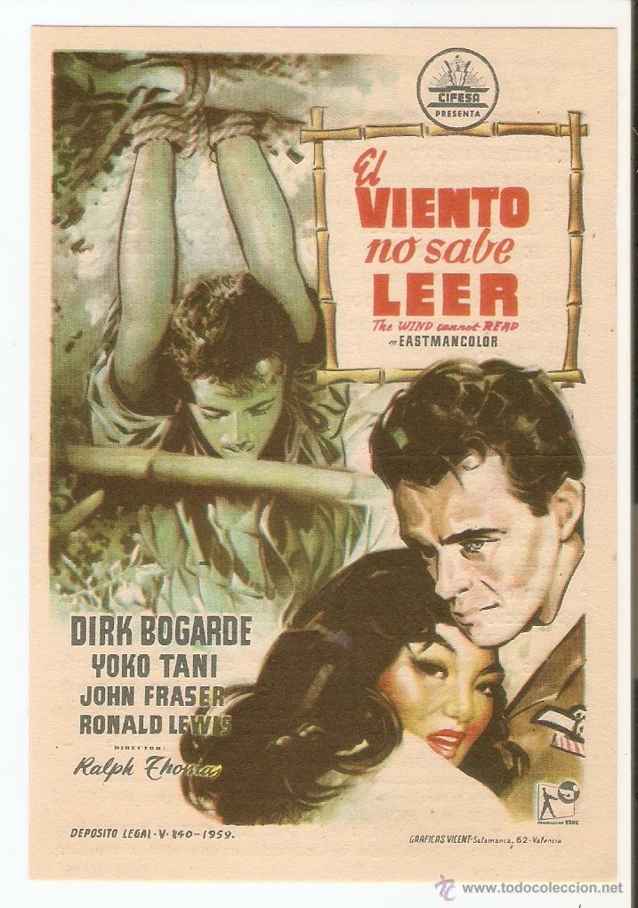 Cinema: EL VIENTO NO SABE LEER - DIRK BOGARDE, YOKO TANI, JOHN FRASER, RONALD LEWIS -TEATRO PRINCIPAL CINEMA