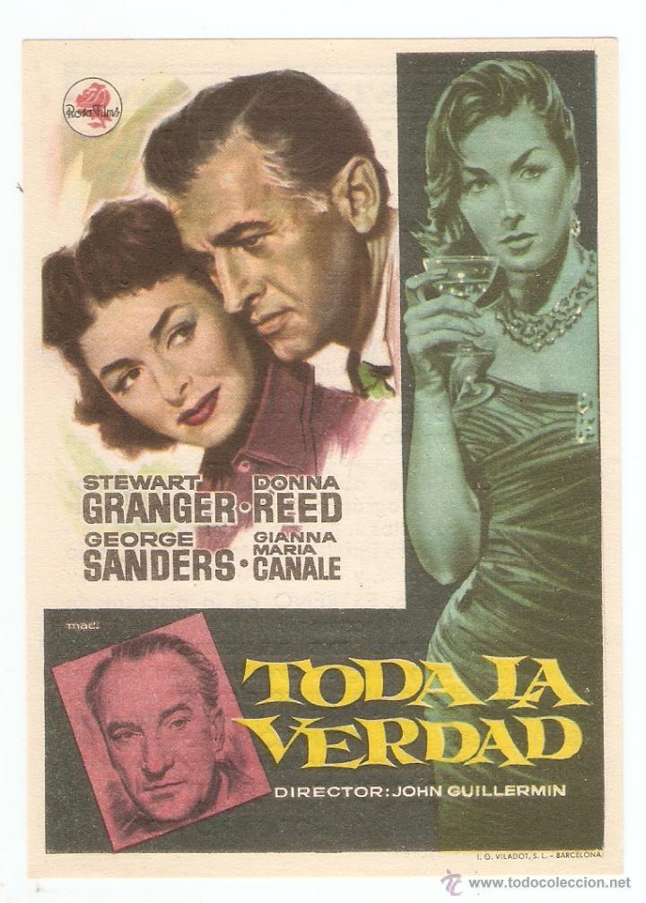 Kino: TODA LA VERDAD - STEWART GRANGER, DONNA REED, GEORGE SANDERS - MAJESTIC CINEMA - MAC