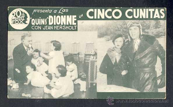 Cine: Programa de cine CINCO CUNITAS. Tarjeta - Foto 1