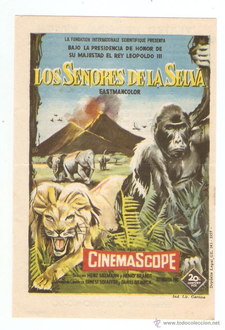  Flyers Publicitaires de films Anciens: LOS SE&Ntilde;ORES DE LA SELVA - DIRECTOR HEINZ SHELMANN & HENRY BRANDT - TEATRO PRINCIPAL CINEMA