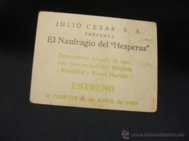 Cine: PROGRAMA TARJETA - EL NAUFRAGIO DEL HESPERUS - 1929 - - Foto 3