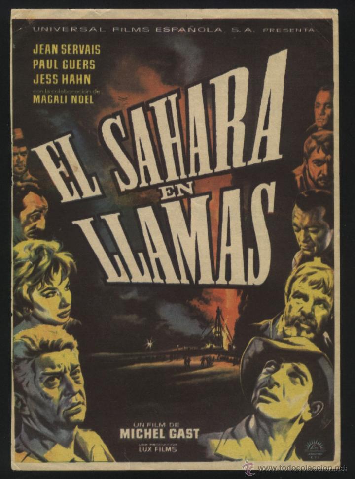 Cine: Q-05596- EL SAHARA EN LLAMAS (Le Sahara br&ucirc;le) Magali Noel - Paul Guers - Jean Servais