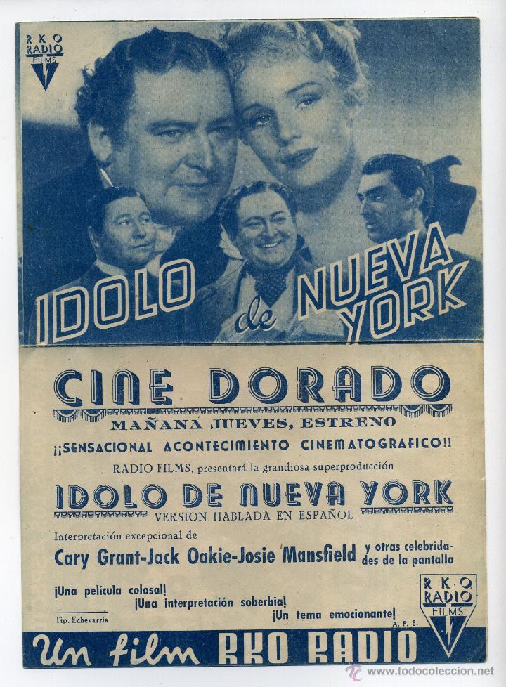Cine: IDOLO DE NUEVA YORK, con Cary Grant.