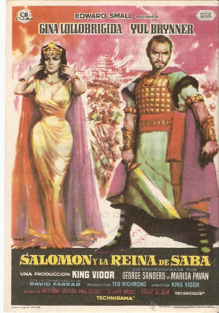 Kino: SALOMON Y LA REINA DE SABA - GINA LOLLOBRIGIDA, YUL BRYNNER - DIRECTOR KING VIDOR - MAC - GIBRALE&Oacute;N