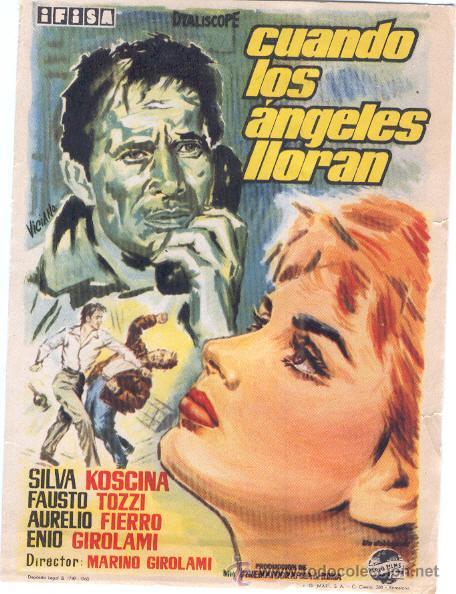 Cine: PROGRAMA DE CINE *CUANDO LOS ANGELES LLORAN* - DORSO EN BLANCO - Foto 1