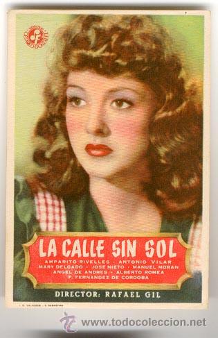 Cine: Programa de cine * LA CALLE SIN SOL * (AMPARO RIVELLES, ANTONIO VILAR, ...) - Foto 1