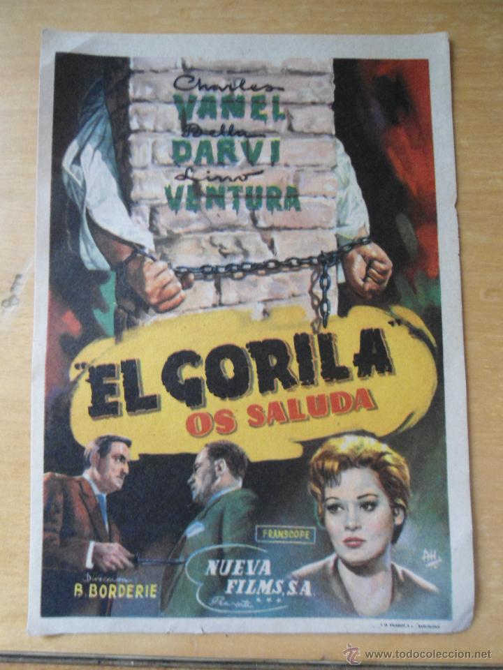 Cine: ANTIGUO FOLLETO PROGRAMA CINE - EL GORILA OS SALUDA - Foto 1