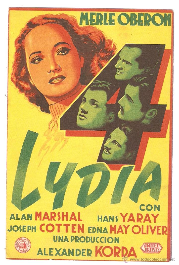 Kino: LYDIA - MERLE OBERON, ALAN MARSHAL, JOSEPH COTEN, HANS YARAY - ALEXANDER KORDA - CINE RAMBLAS