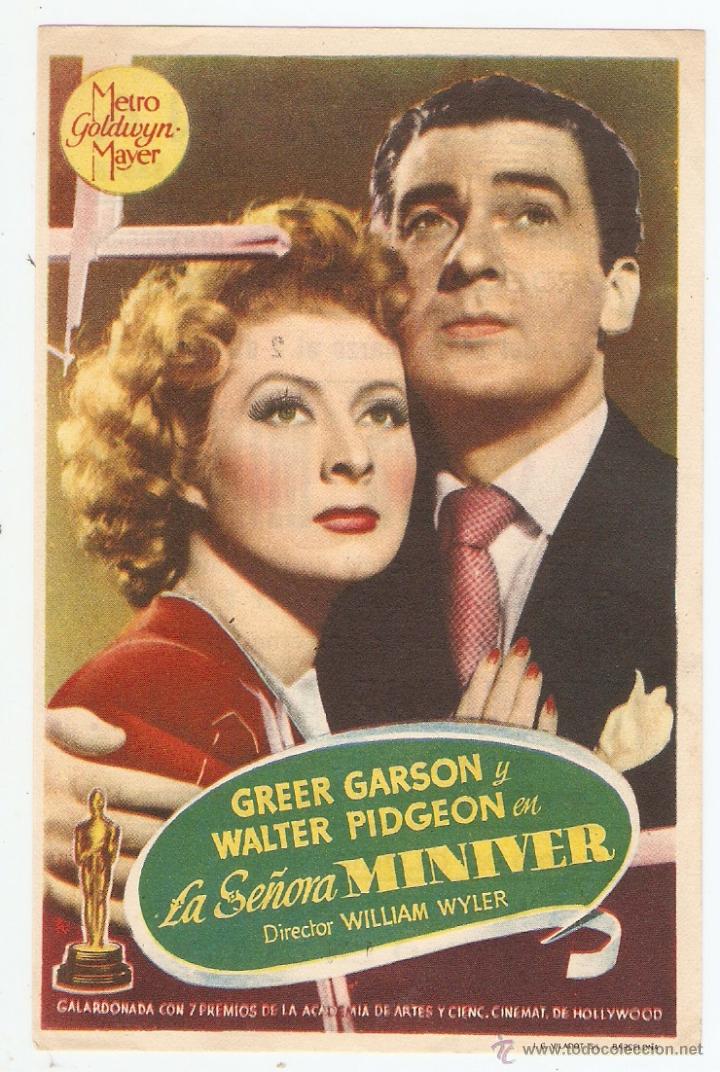 Kino: LA SE&Ntilde;ORA MINIVER - GREER GARSON, WALTER PIDGEON - DIRECTOR WILLIAM WYLER - MGM - CINE MERIDIANA