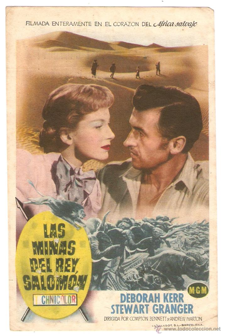 Flyers Publicitaires de films Anciens: LAS MINAS DEL REY SALOM&Oacute;N - DEBORAH KERR, STEWART GRANGER - MGM - CINE MODERNO