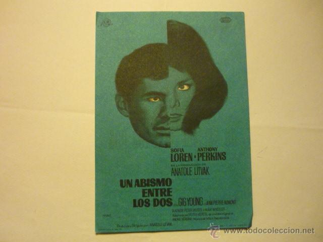 Cine: programa un abismo entre los dos .- sofia loren .- anthony perkins .-publicidad bb - Foto 1