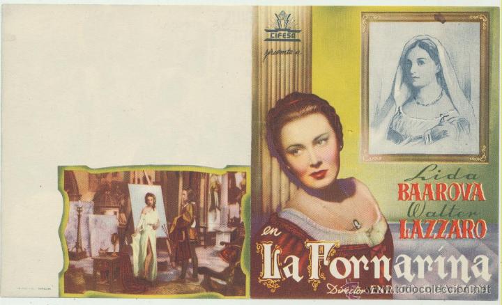  Foglietti di film di film antichi di cinema: La Fornarina. Doble de Cifesa.