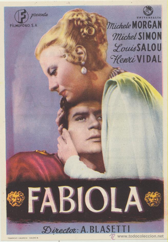  Foglietti di film di film antichi di cinema: Fabiola. Sencillo de Film&oacute;fono. Cine Mari - Le&oacute;n  1949.