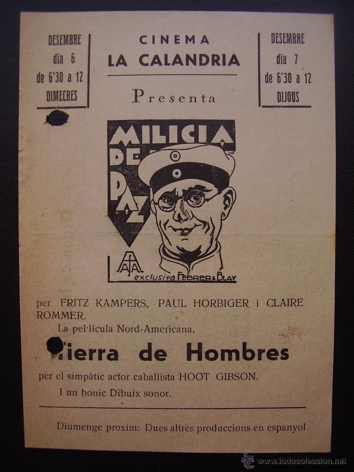 Cinema: MILICIA DE PAZ, FRITZ KAMPERS, CINEMA LA CALANDRIA DE MASNOU