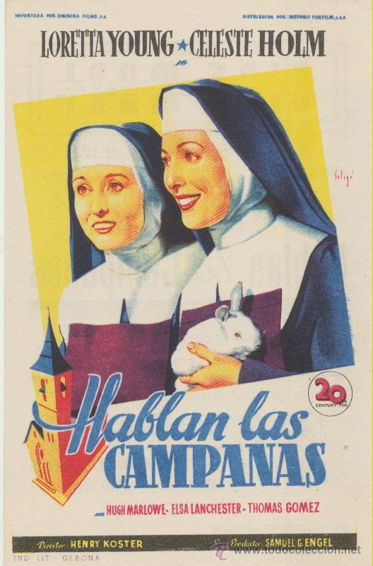 Cine: Hablan las Campanas. Solig&oacute;. Sencillo de 20Th Century Fox.  Cine Mari  - Le&oacute;n  1950.