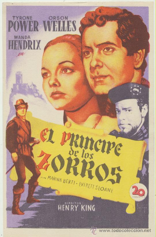 Cine: El Principe de los Zorros. Solig&oacute;. Sencillo de 20Th Century fox.