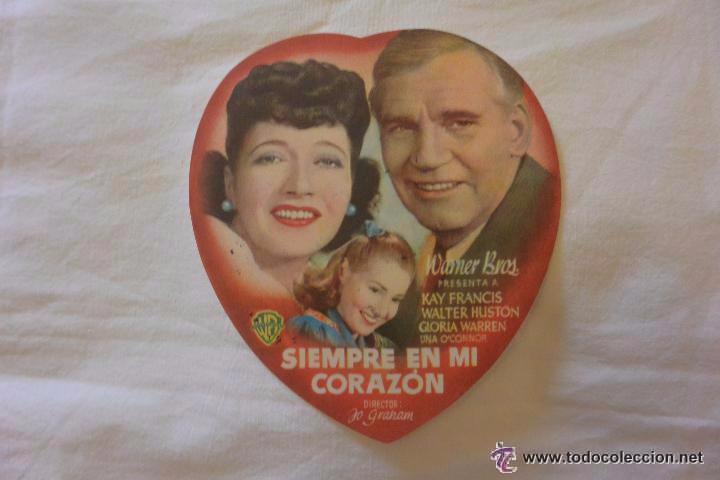 Cinema: Folleto mano cine troquelado SIEMPRE EN MI CORAZ&Oacute;N