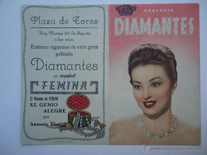 Cine: DIAMANTES. C/P. PLAZA DE TOROS Y EN CINE F&Eacute;MINA. BARCELONA. DORIS DURANTE. ALBU