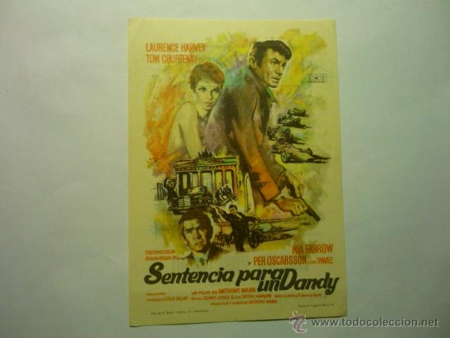 Cine: PROGRAMA SENTENCIA PARA UN DANDY- LAURENCE HARVEY--PUBLICIDAD cinema gasteiz- vitoria