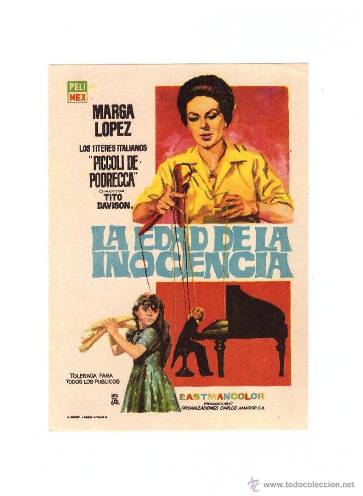  Foglietti di film di film antichi di cinema: Le edad de la Inocencia. Sencillo de Pelimex.  &iexcl;IMPECABLE!