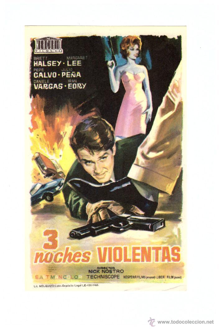 Cine: 3 Noches violentas. Sencillo de Mercurio. &iexcl;IMPECABLE! - Foto 1