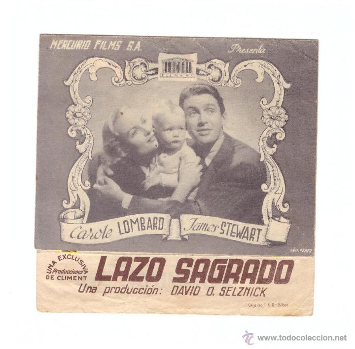  Foglietti di film di film antichi di cinema: Lazo Sagrado. Doble de Mercurio. Cine Quiroga - Mar&iacute;n.