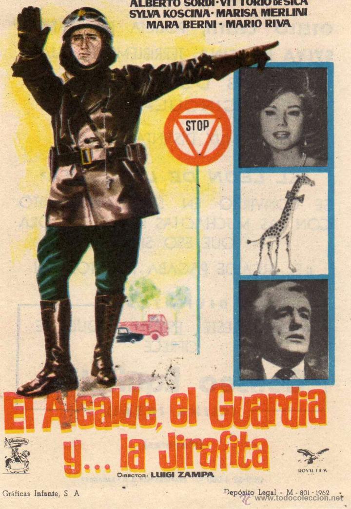 Cine: Programa de mano de cine antiguo. El alcalde, el guardia y ...la jirafa - Foto 1