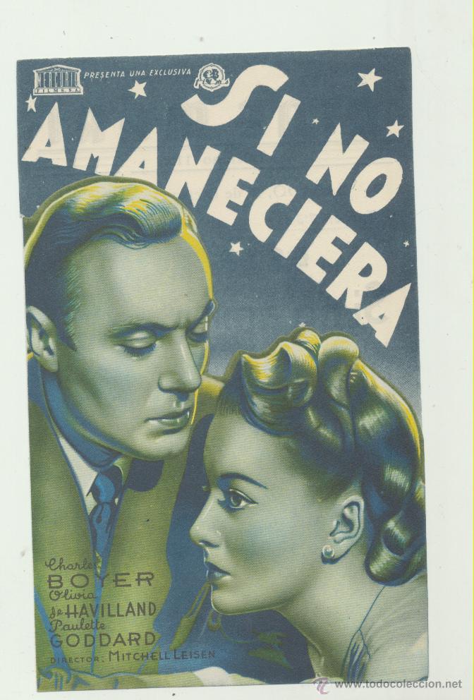 Kino: Si no Amaneciera. Doble troquelado de Mercurio. Cine Mari - Le&oacute;n  1943.
