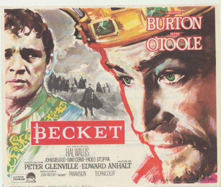 Cine: Becket. Sencillo de Paramount. Cine Verdi  1966.