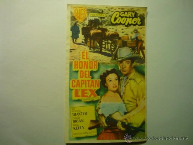 Cine: PROGRAMA EL HONOR DEL CAPITAN LEX-GARY COOPER ---BB - Foto 1