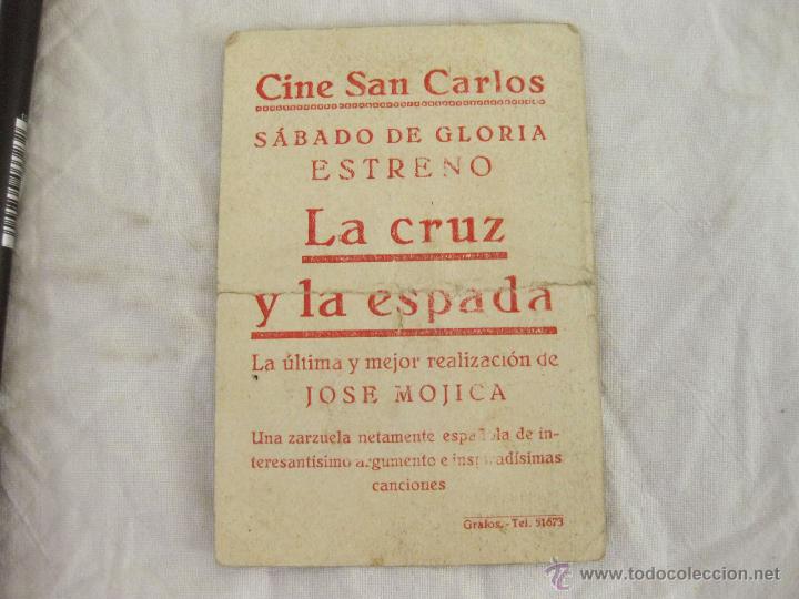Cine: PROGRAMA DE MANO DE LA CRUZ Y LA ESPADA POR JOSE MOJICA - Foto 2
