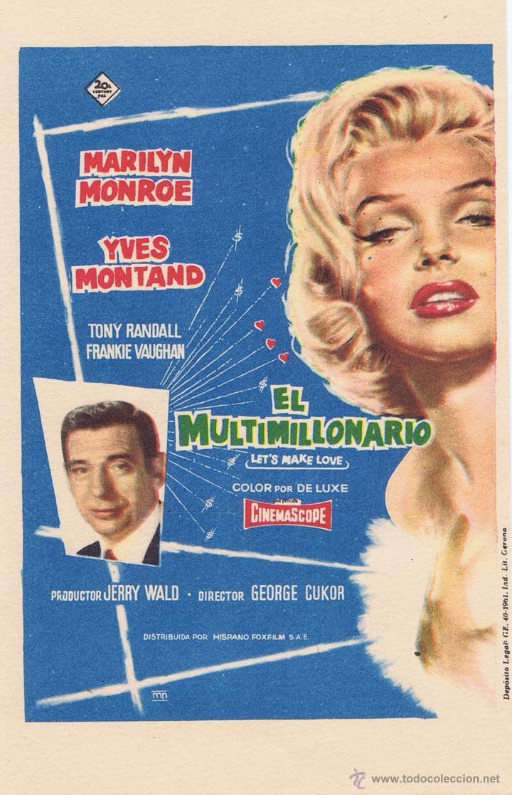 Cine: EL MULTIMILLONARIO - Director: George Cukor - Actores: Marilyn Monroe, Yves Montand, Tony Randall,.