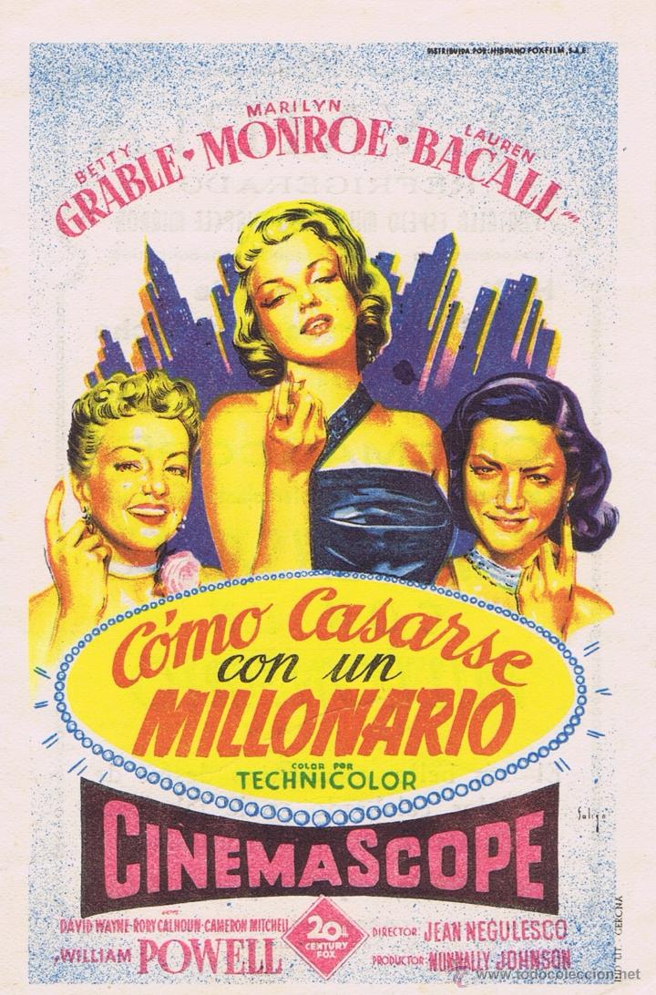 Cine: COMO CASARSE CON UN MILLONARIO - Director: Jean Negulesco - Actores: Marilyn Monroe, Betty Grable, L