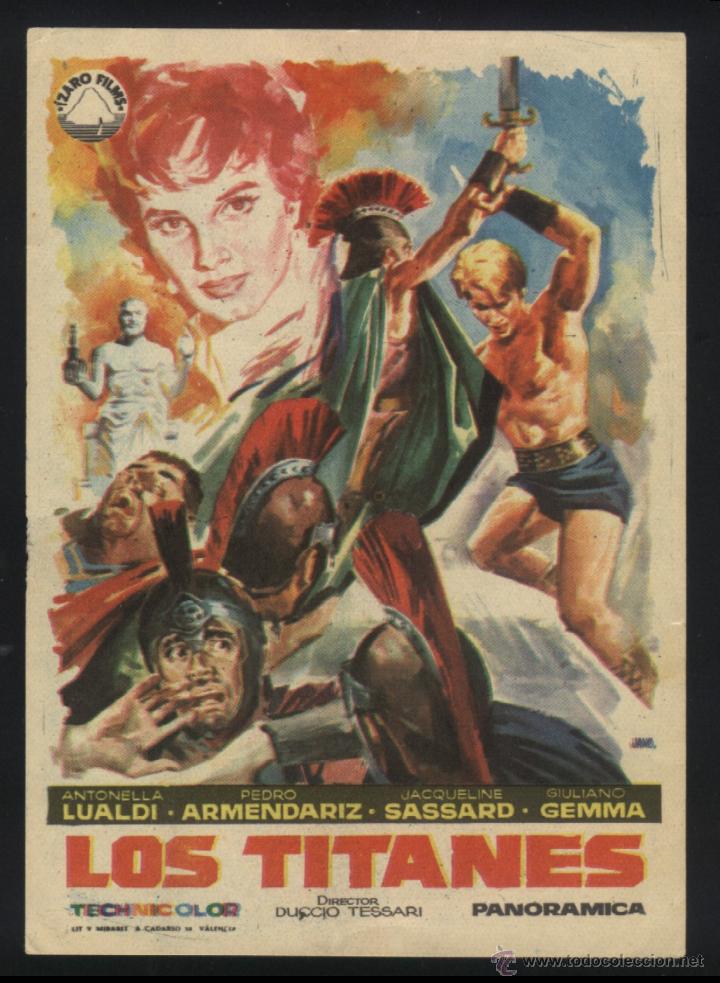  Flyers Publicitaires de films Anciens: Q-05730- LOS TITANES (Arrivano i titani) (SIN PRESENTA) Pedro Armend&aacute;riz - Giuliano Gemma