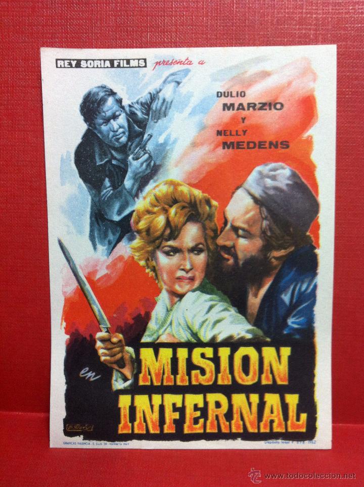  Flyers Publicitaires de films Anciens: mision infernal folleto de mano original.PERFECTO-FALBUN