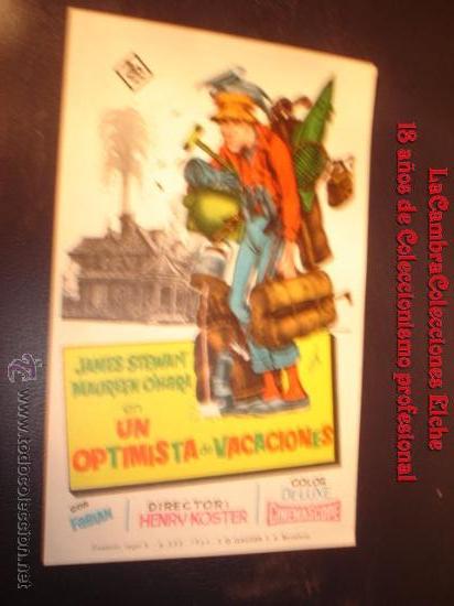 Cine: FOLLETO DE MANO PELICULA UN OPTIMISTA DE VACACIONES, JAMES STEWART