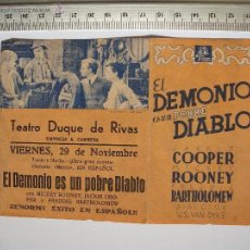 Cine: EL DEMONIO ES UN POBRE DIABLO- 1940. Lote 52706365
