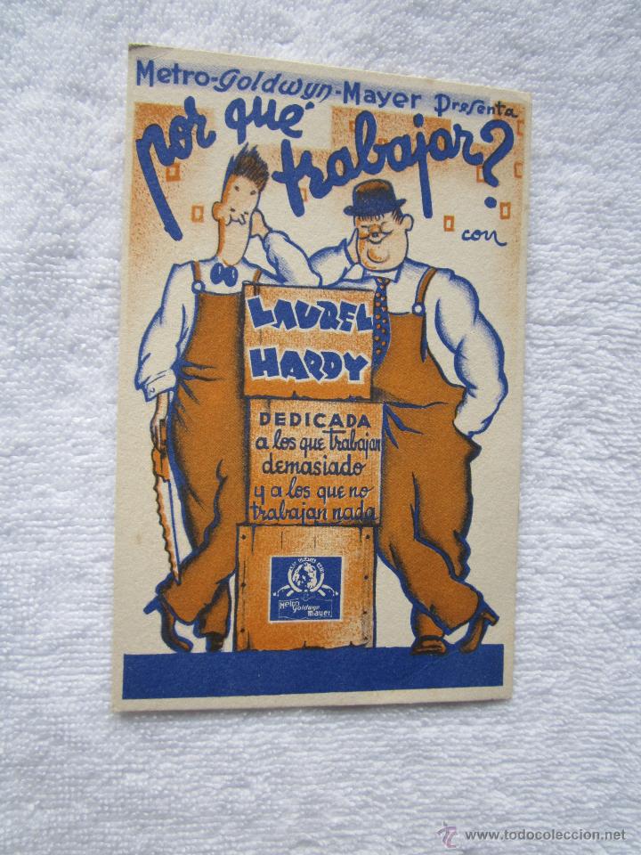 Cine: POR QUE TRABAJAR LAUREL Y HARDY PROGRAMA ORIGINAL C15 22 - Foto 1